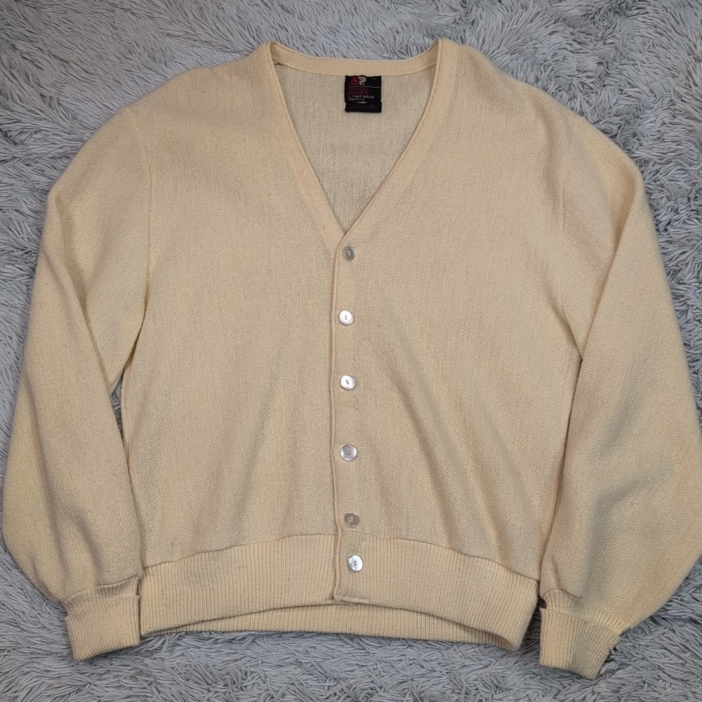 Vintage Arnold Palmer Sweater Mens M Virgin Wool Cardigan Grandpa Preppy Comfy